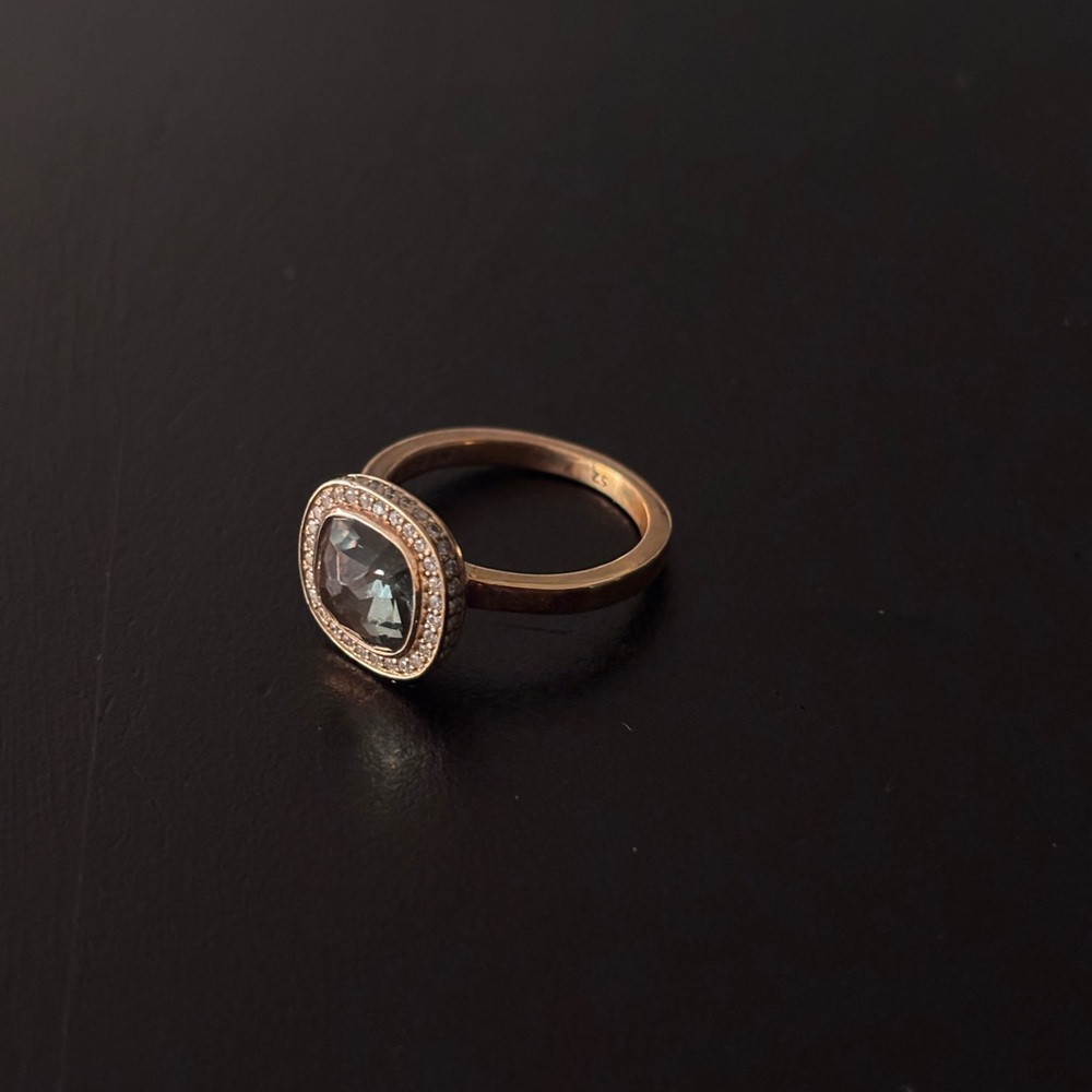 Thomas Sabo Rose Gold Ring with Green Stone